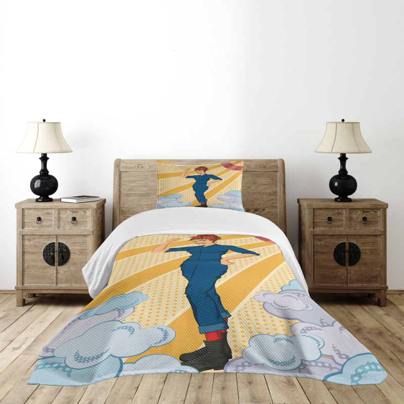 Woman Showing Fist Bedspread Set