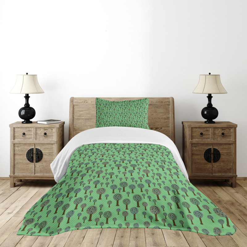 Abstract Trees Bedspread Set