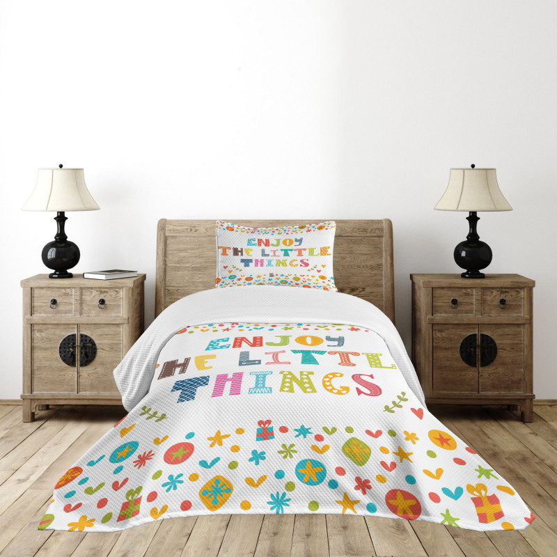 Ornate Colorful Letters Bedspread Set