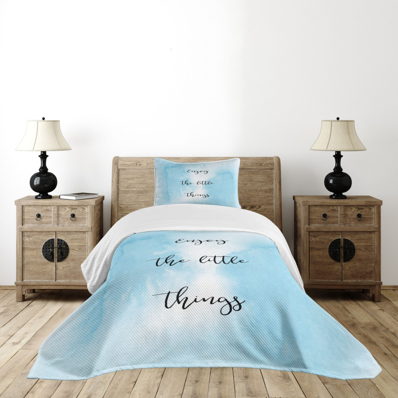 Watercolor Ombre Design Bedspread Set