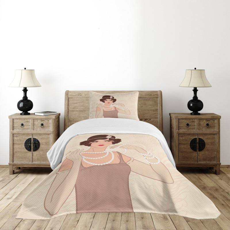 Brunette Flapper Bedspread Set