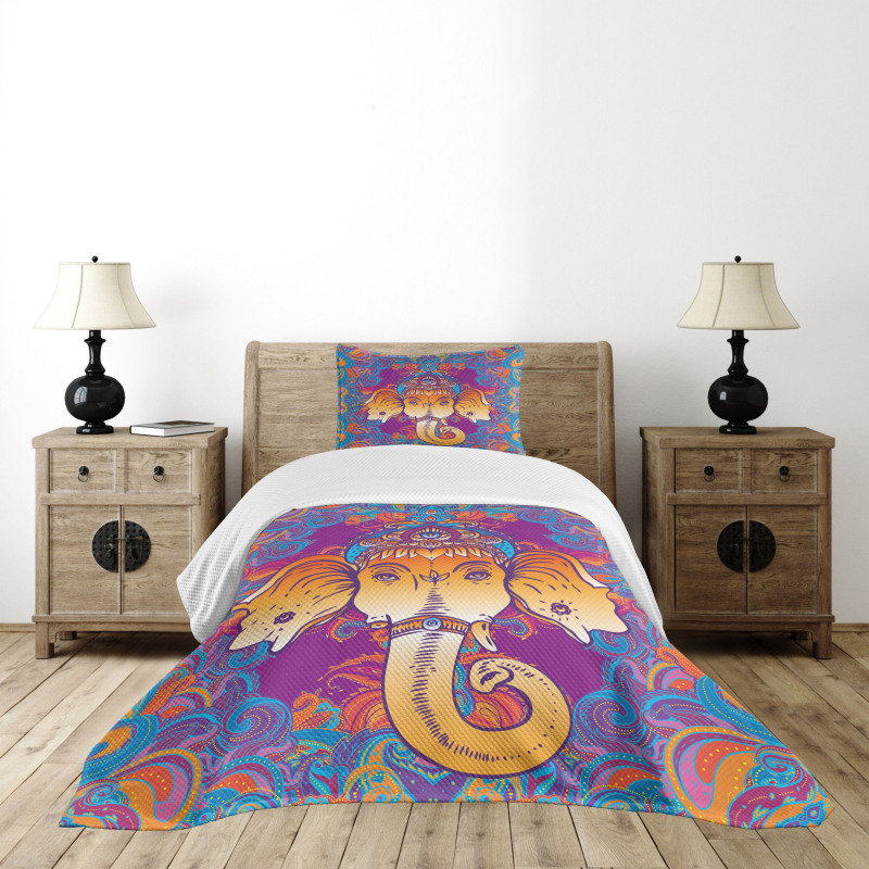 Ornamental Elephant Bedspread Set