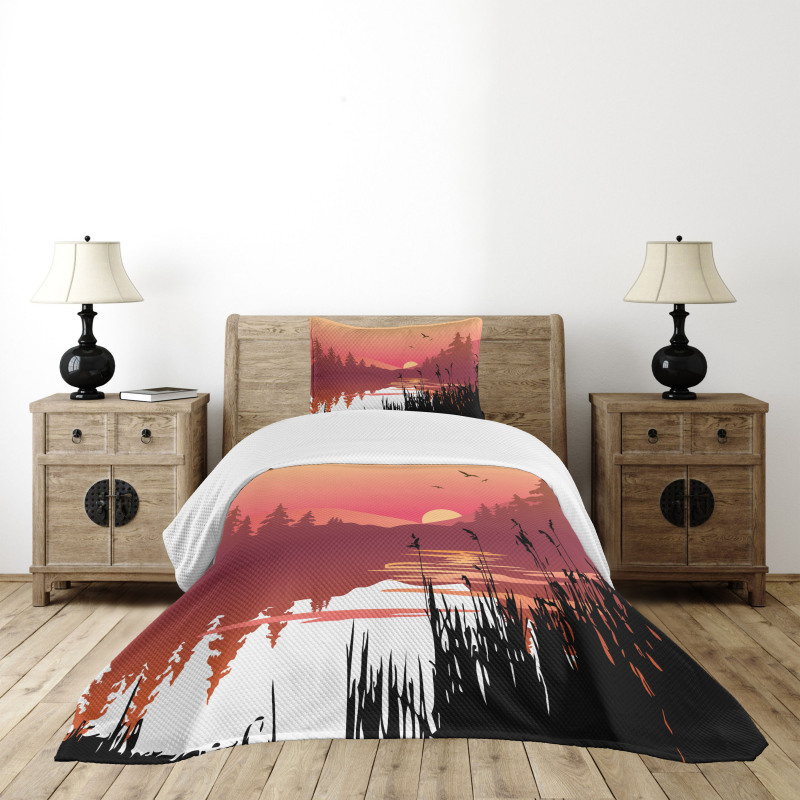 Calm Sunset River Bedspread Set