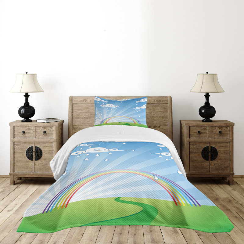 Sun Beams Behind a Hill Bedspread Set