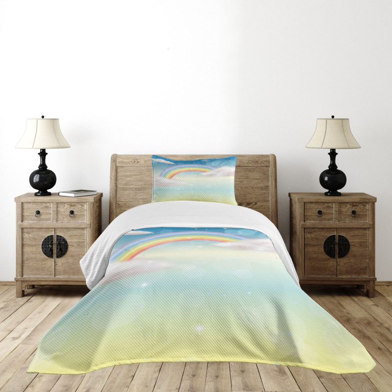 Semi Circle Style Rainbow Bedspread Set
