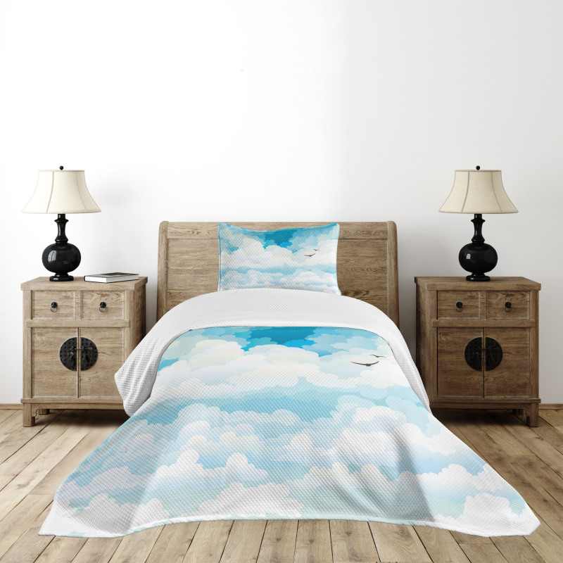 Silhouettes of Birds Bedspread Set