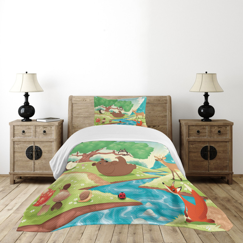 Ladybug Snail Bear Bedspread Set
