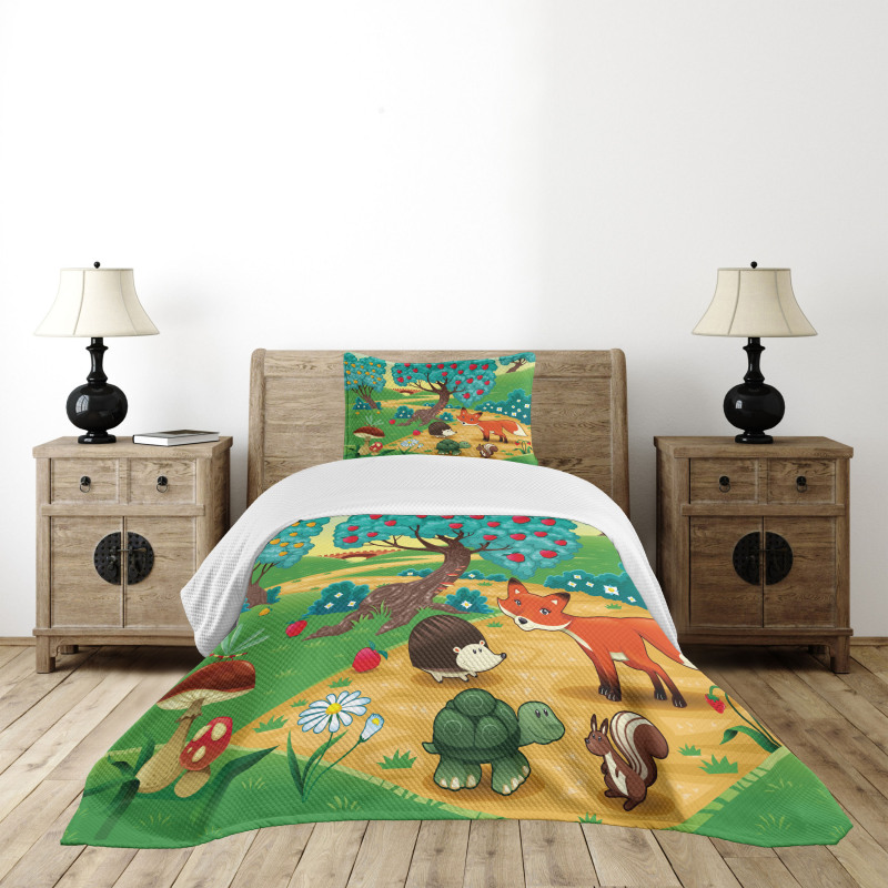 Woodland Happy Animals Bedspread Set