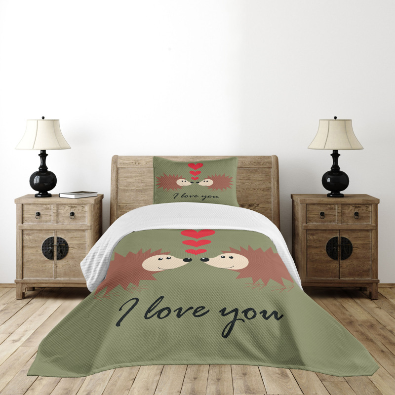 Loving Animal Couple Bedspread Set