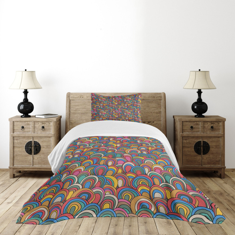 Nautical Wave Design Bedspread Set