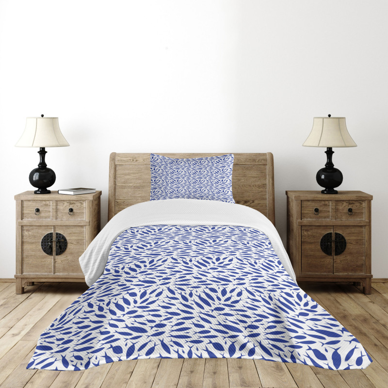 Nautical Life Illustration Bedspread Set