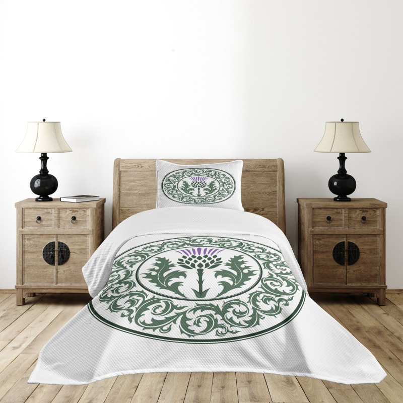 Round Leaf Ornament Bedspread Set