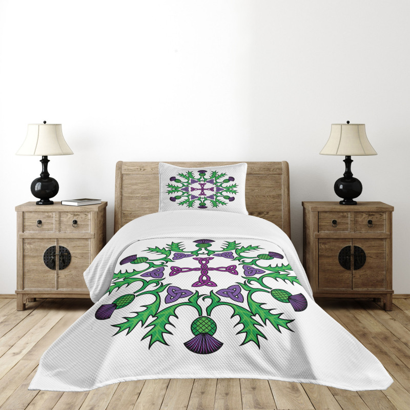 Abstract Thistle Wreath Bedspread Set