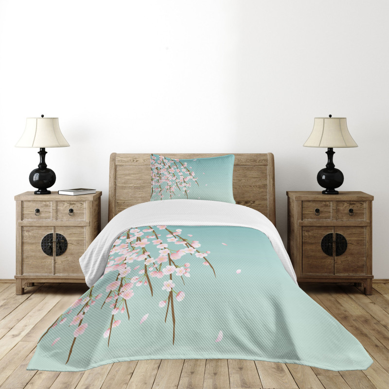 Cherry Blossom Buds Bedspread Set