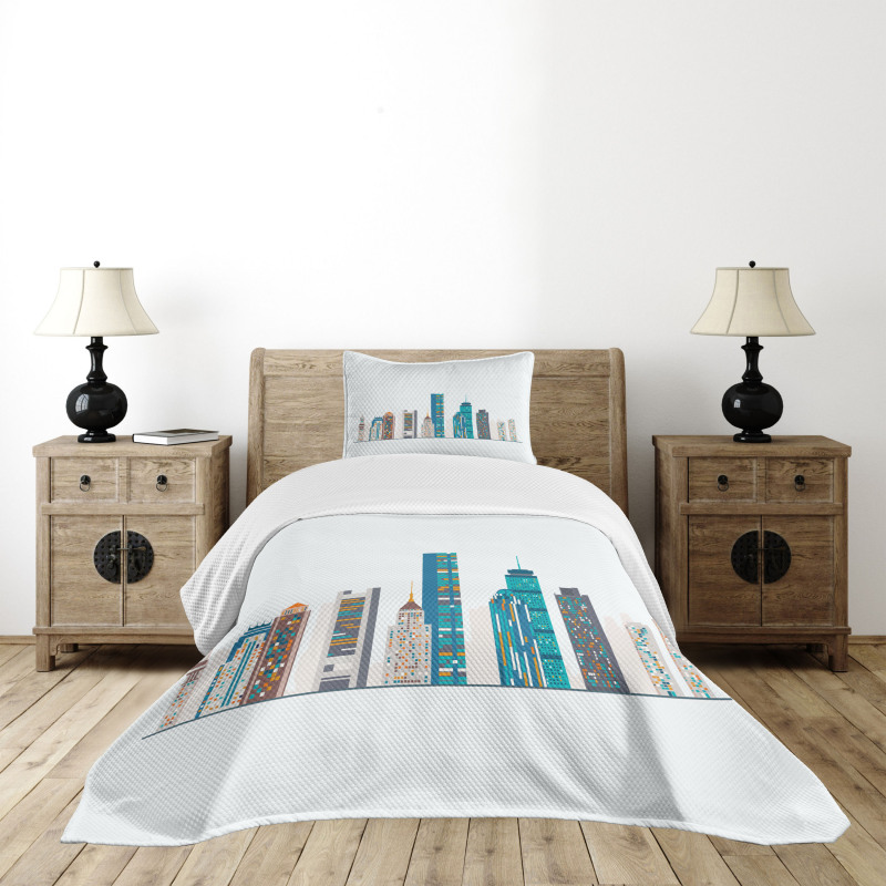 Flat City Illustration Bedspread Set