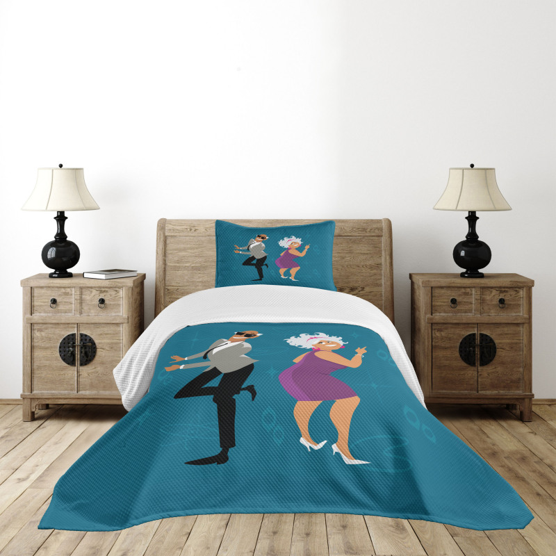 Old Couple Dancing Bedspread Set