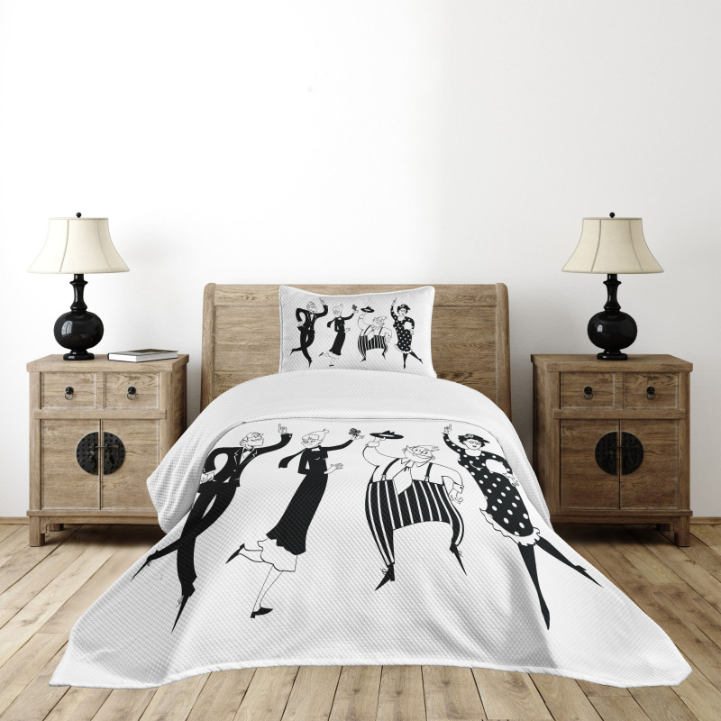 Cartoon Couples Bedspread Set