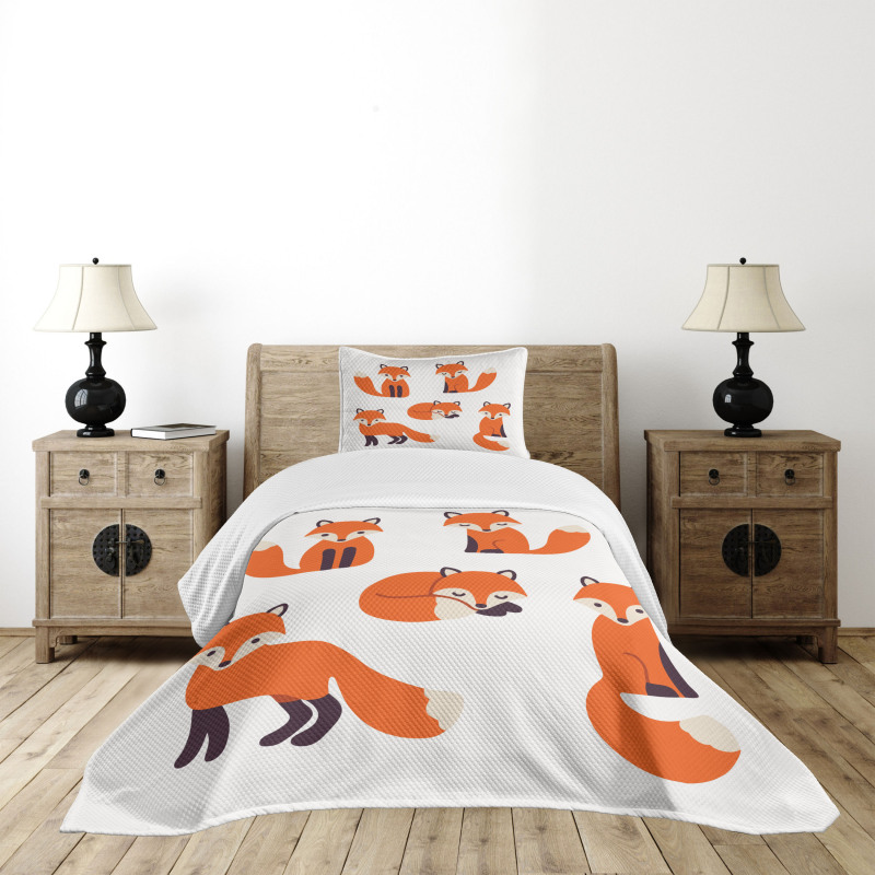 Simple Style Cartoon Animals Bedspread Set