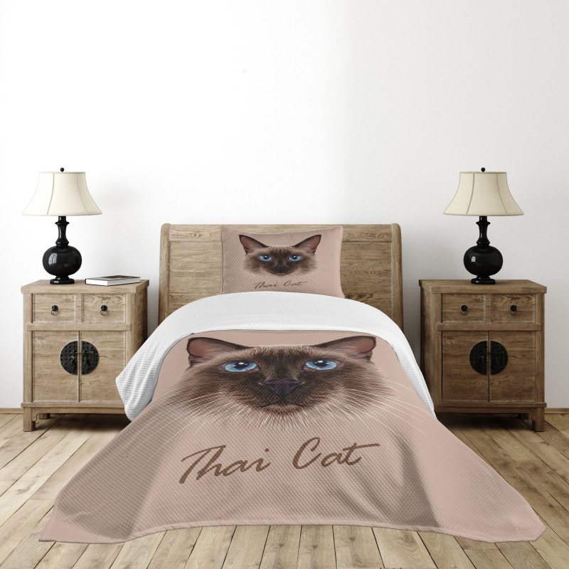 Domestic Animal Siamese Cat Bedspread Set