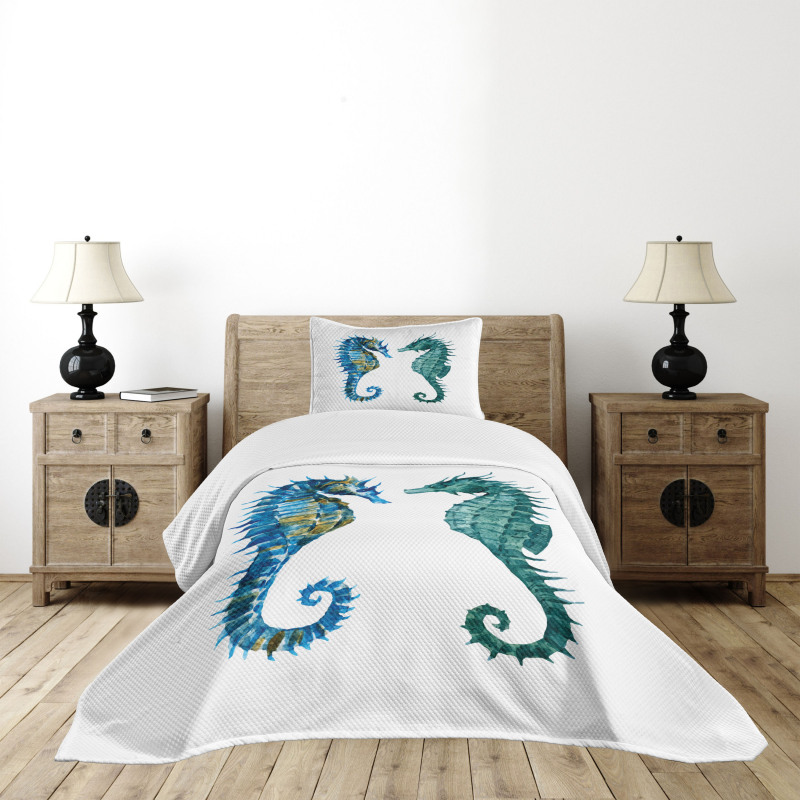 Retro Watercolor Art Bedspread Set