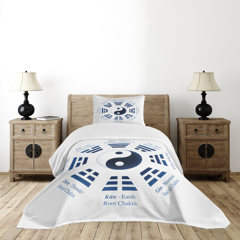 Trigrams I-Ching Names Bedspread Set