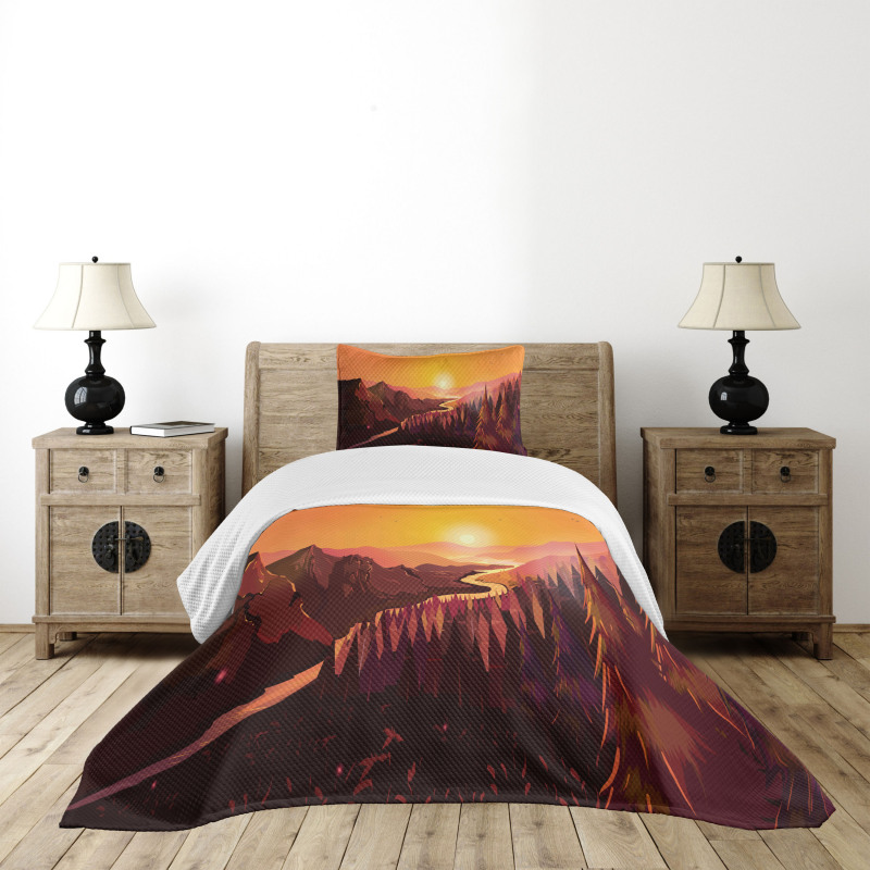 Forest Idyllic Morning Bedspread Set