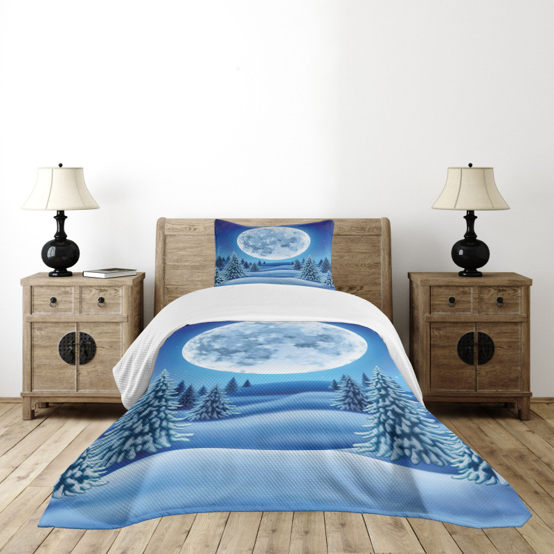 Snowy Hills Pattern Bedspread Set