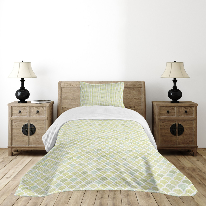 Green Mesh Curves Bedspread Set