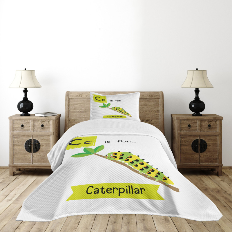 Zoo Alphabet Theme Bedspread Set