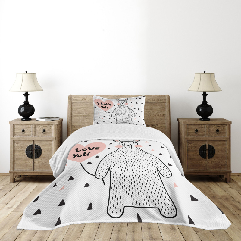 I Love You Balloon Bedspread Set