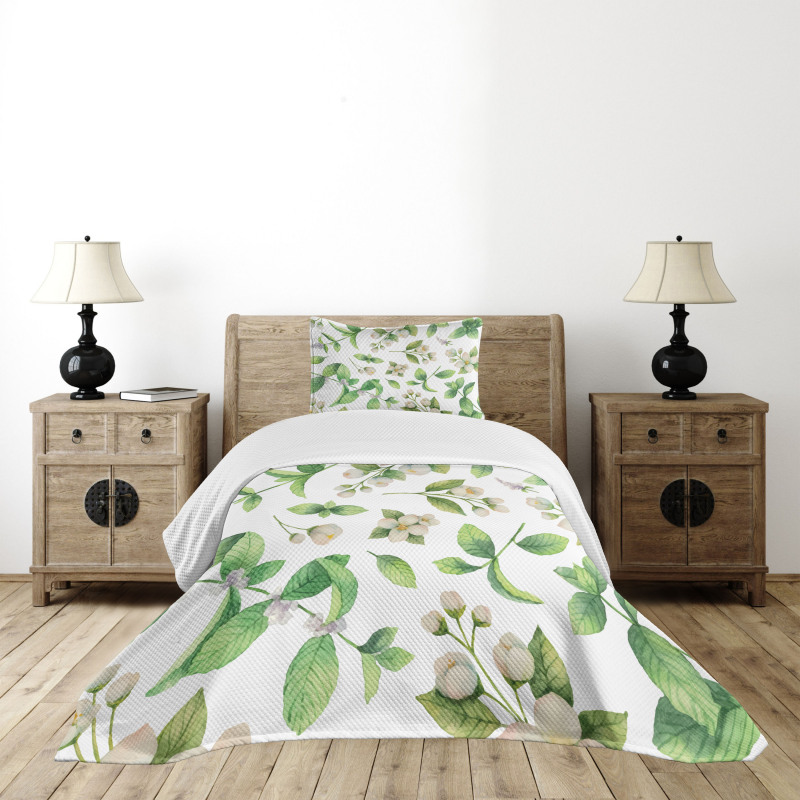 Springtime Floral Buds Bedspread Set