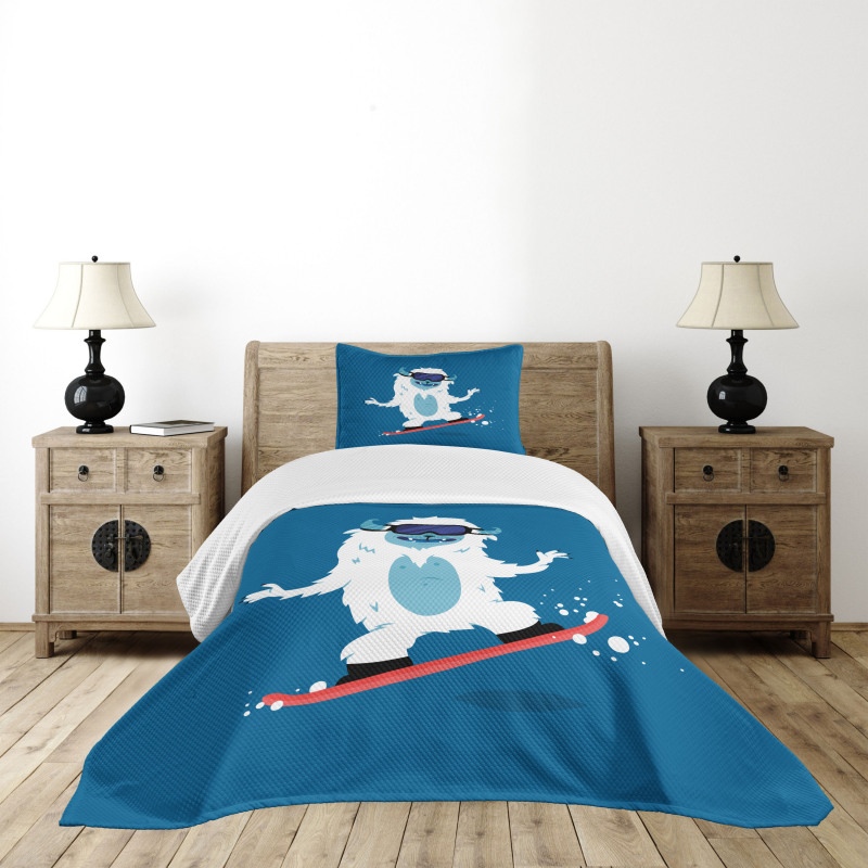 Yeti Snowboard Winter Bedspread Set