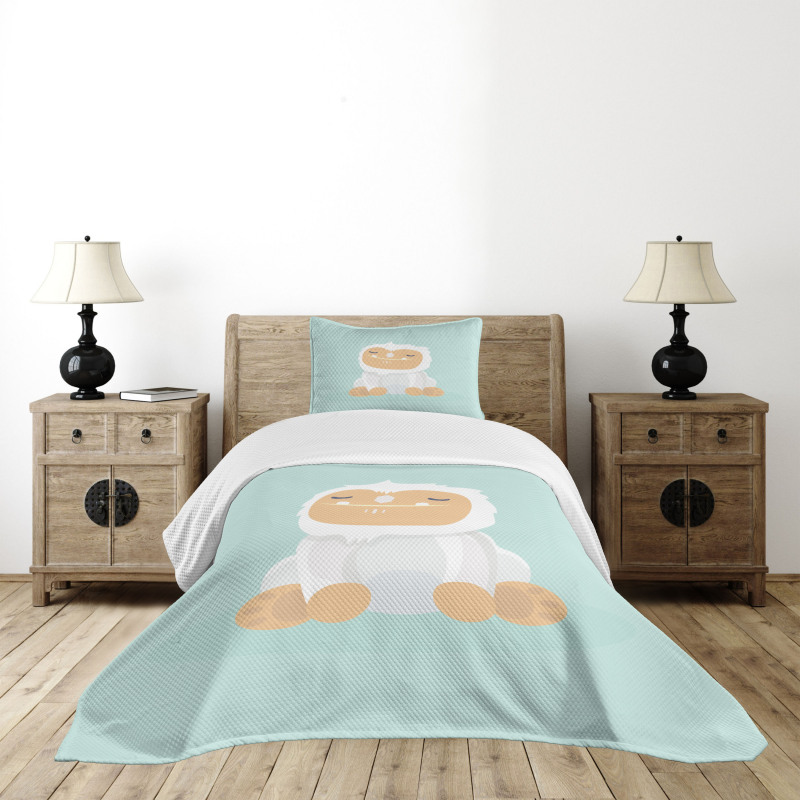 Graphic Happy Yeti Bedspread Set