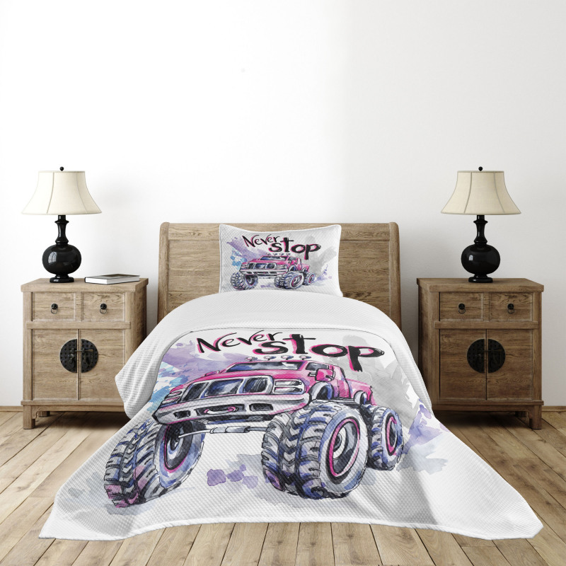 Never Stop Words Bedspread Set