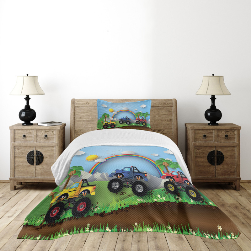 Skid Trail Race Bedspread Set