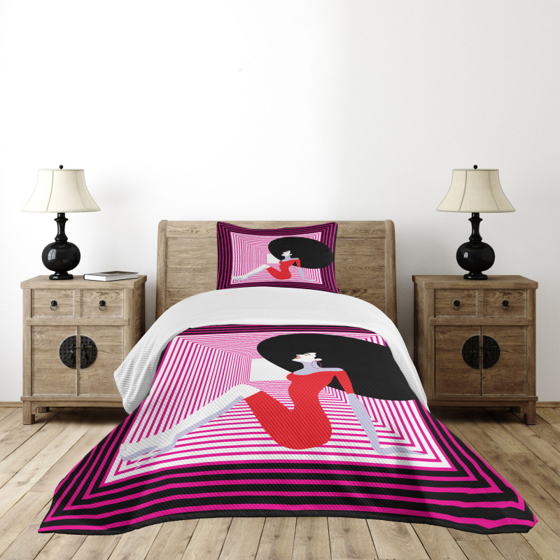 Pop Art Vintage Woman Bedspread Set