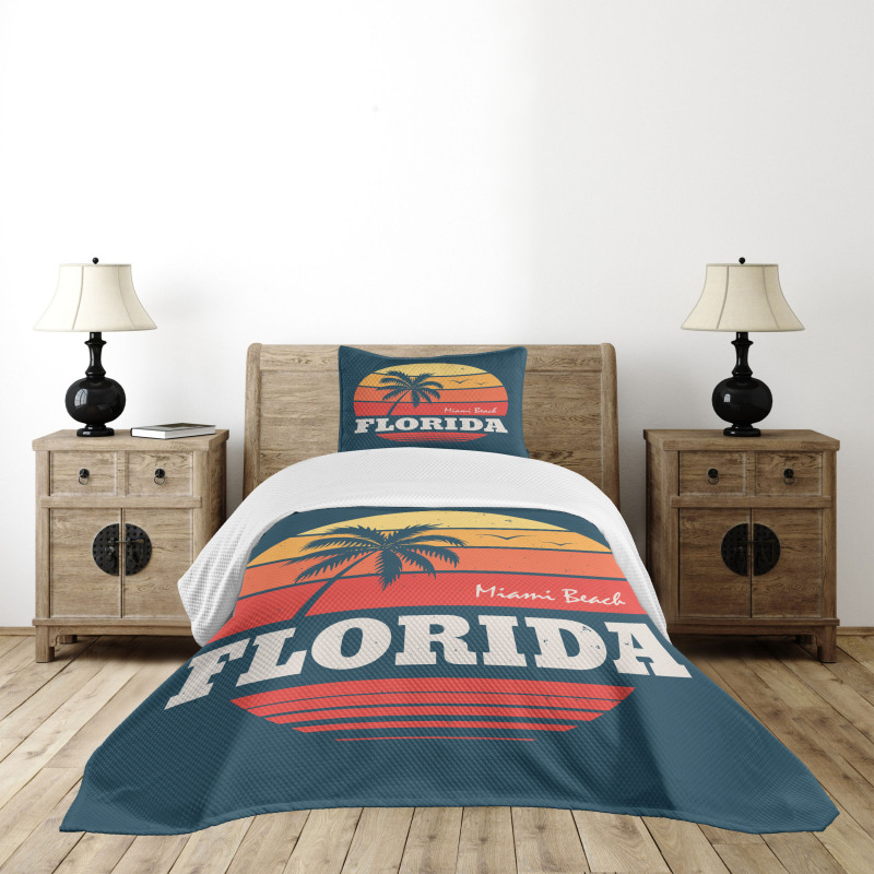 Abstract Miami Sunset Bedspread Set