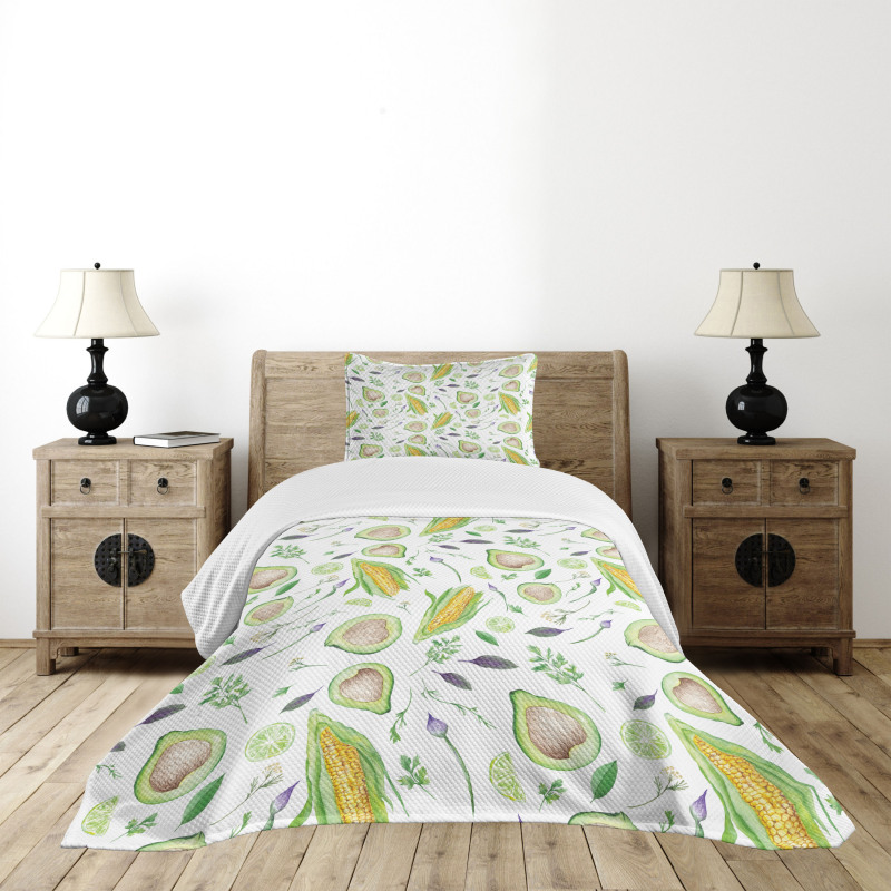 Fresh Salad Ingredients Bedspread Set