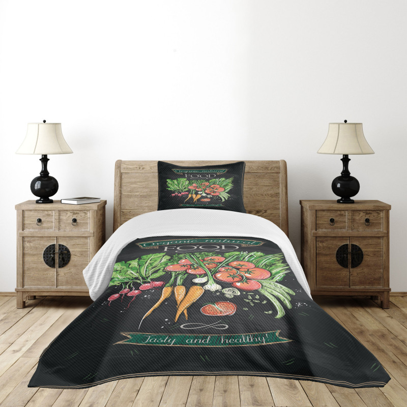 Chalkboard Organic Food Bedspread Set