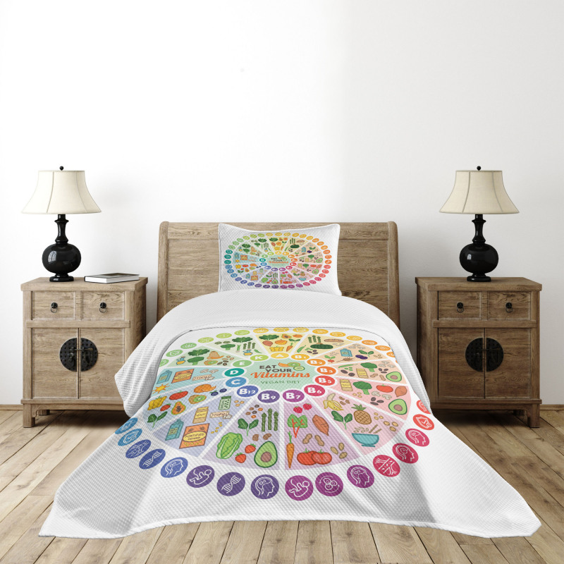 Vitamin Food Sources Bedspread Set