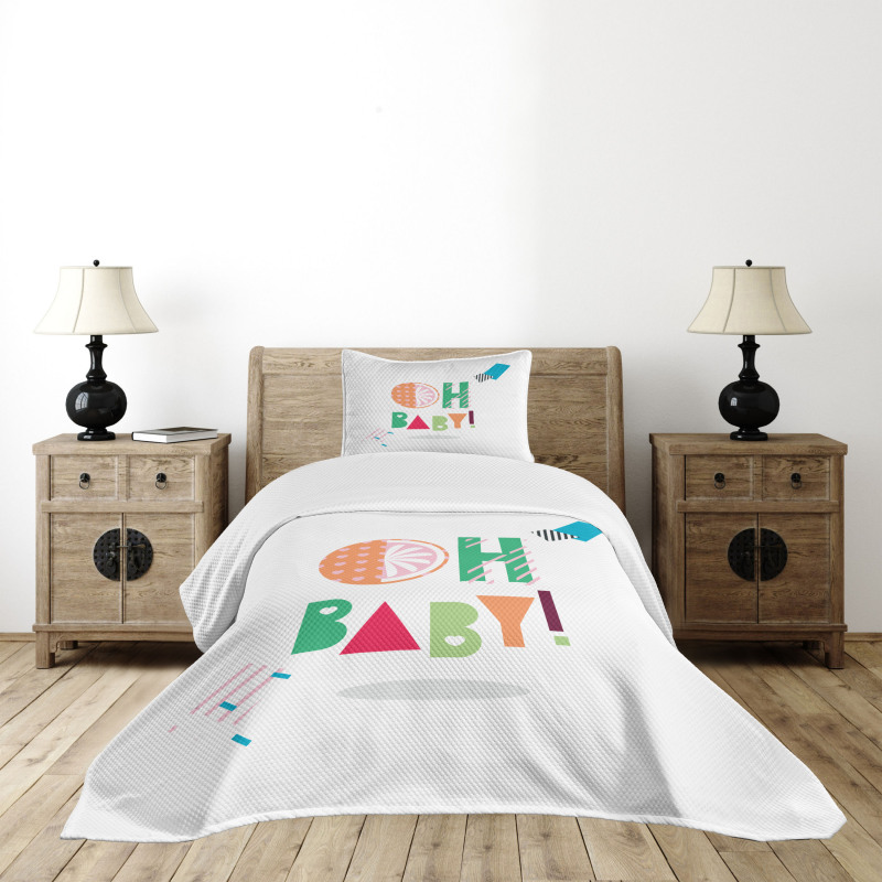 Flat Art Geometric Bedspread Set