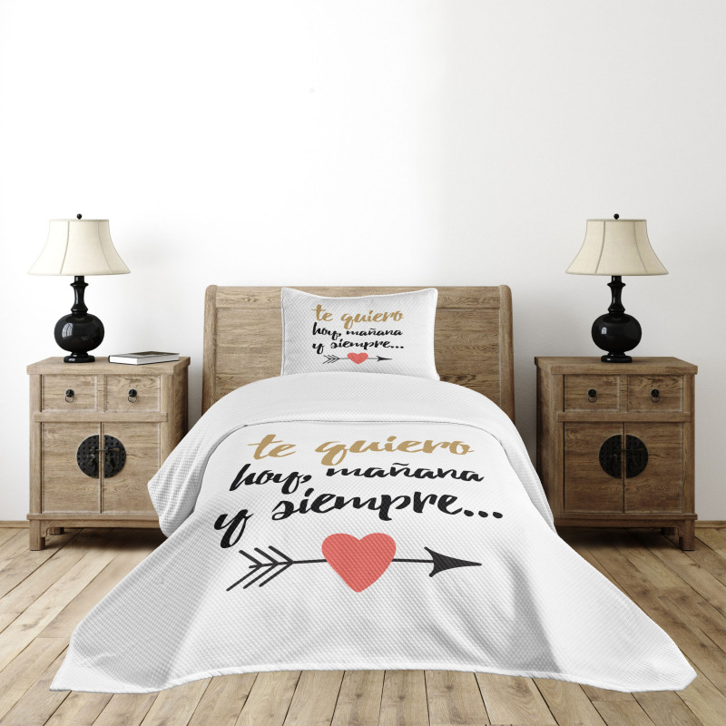 Te Quiero Love Words Bedspread Set