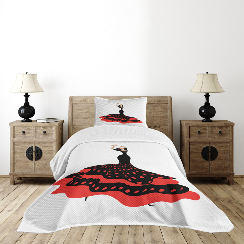 Flamenco Woman Folkloric Bedspread Set