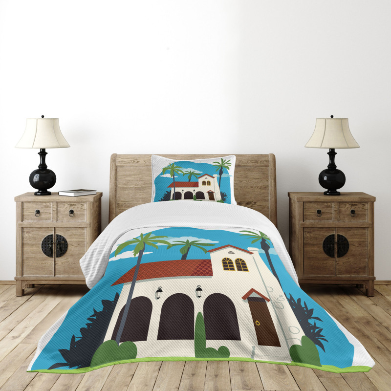 Cottage House Palms Bedspread Set