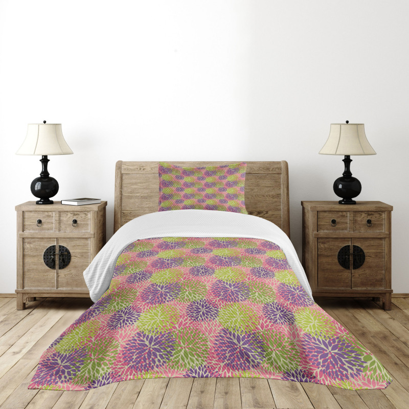Colorful Fall Flower Bedspread Set