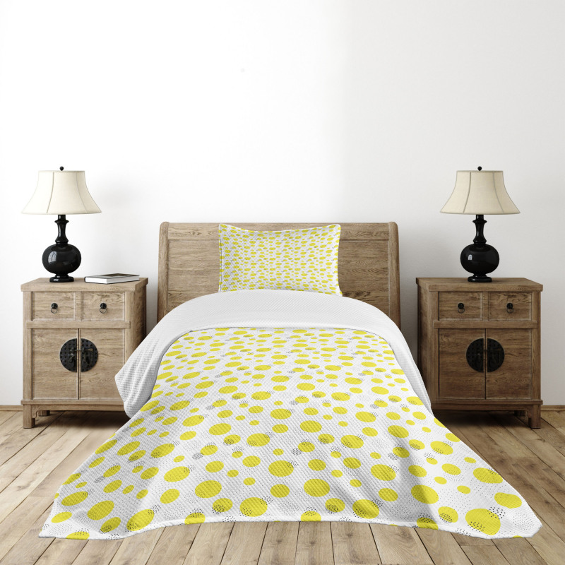 Yellow Spots Small Dots Bedspread Set