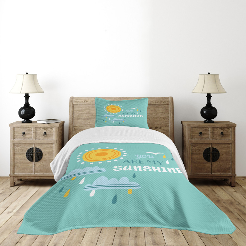 Weather Elements Slogan Bedspread Set