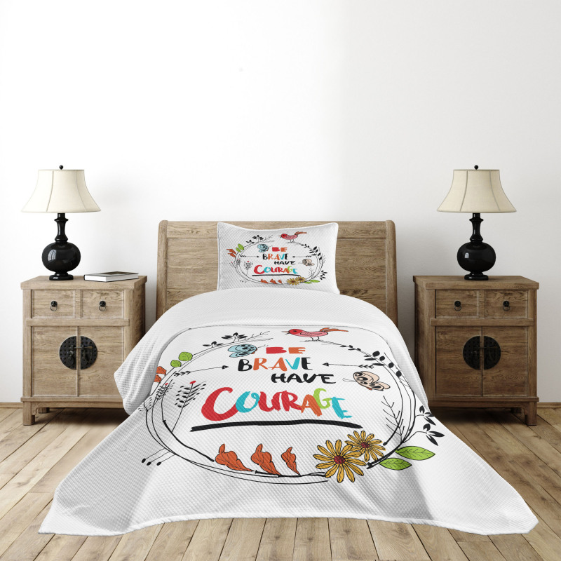 Motivational Style Lettering Bedspread Set