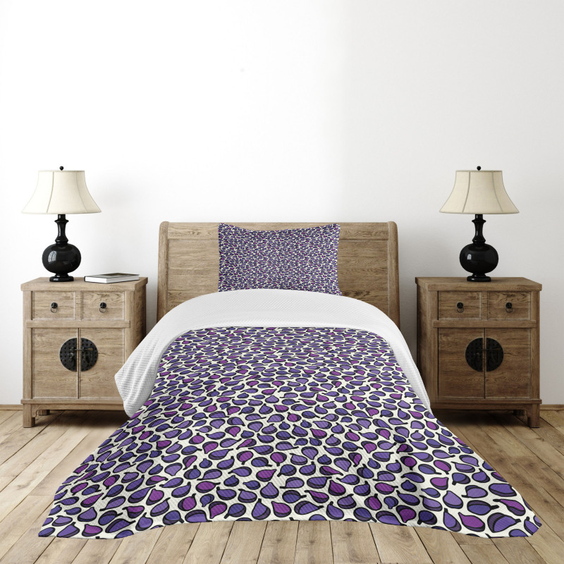 Abstract Figs Purple Tone Bedspread Set