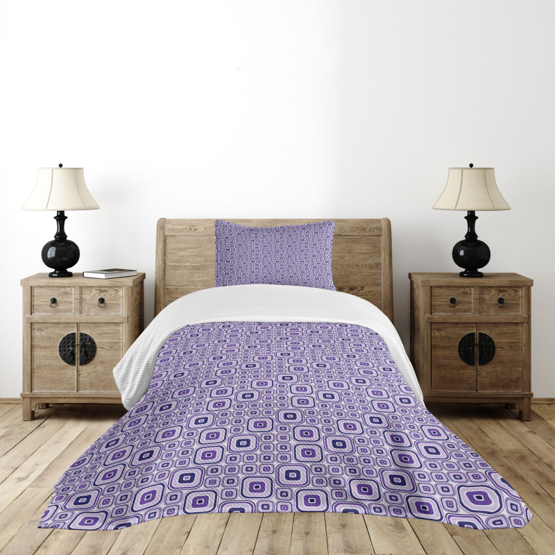 Funky Moire Square Module Bedspread Set